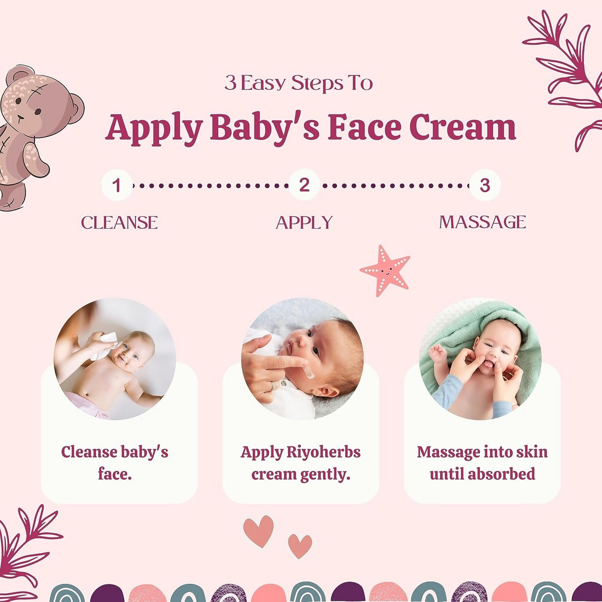 Riyo Herbs Baby Face Cream Rich in Vitamin E, Essential Oils, Turmeric | Grocsy