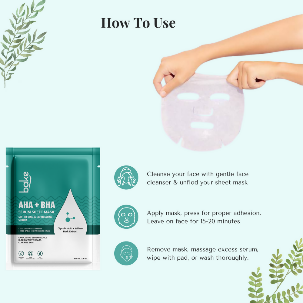 Bake AHA + BHA Serum Sheet Mask | Grocsy