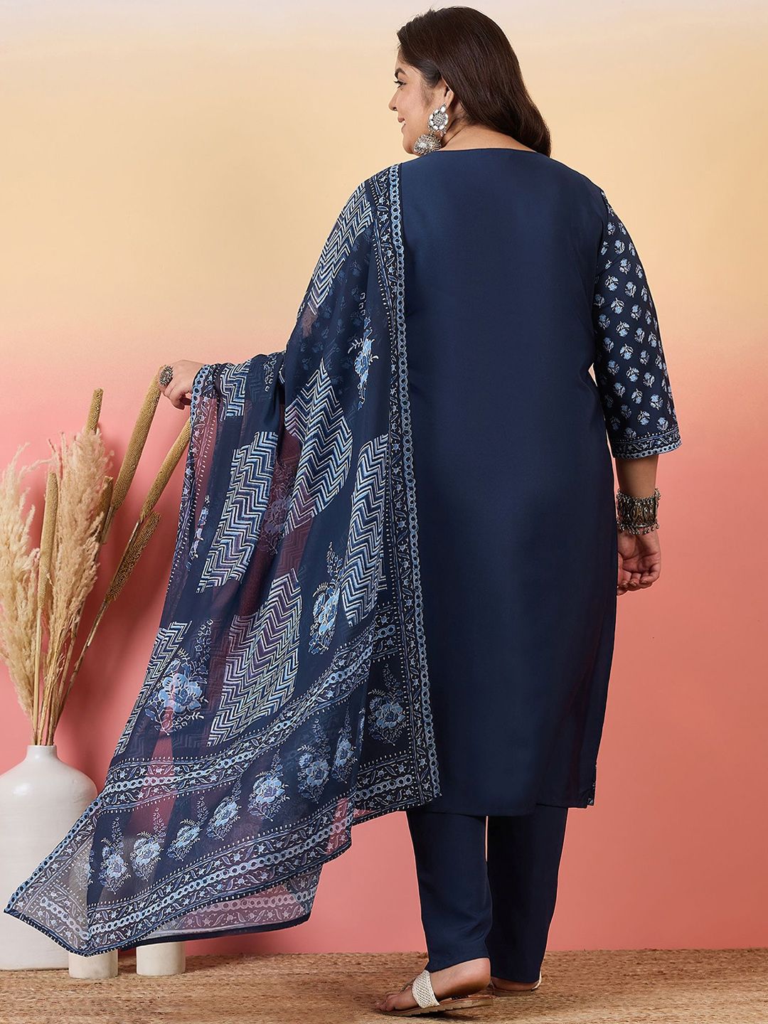 Sztori Women Floral Printed Regular Kurta with Trousers & With Dupatta | Grocsy
