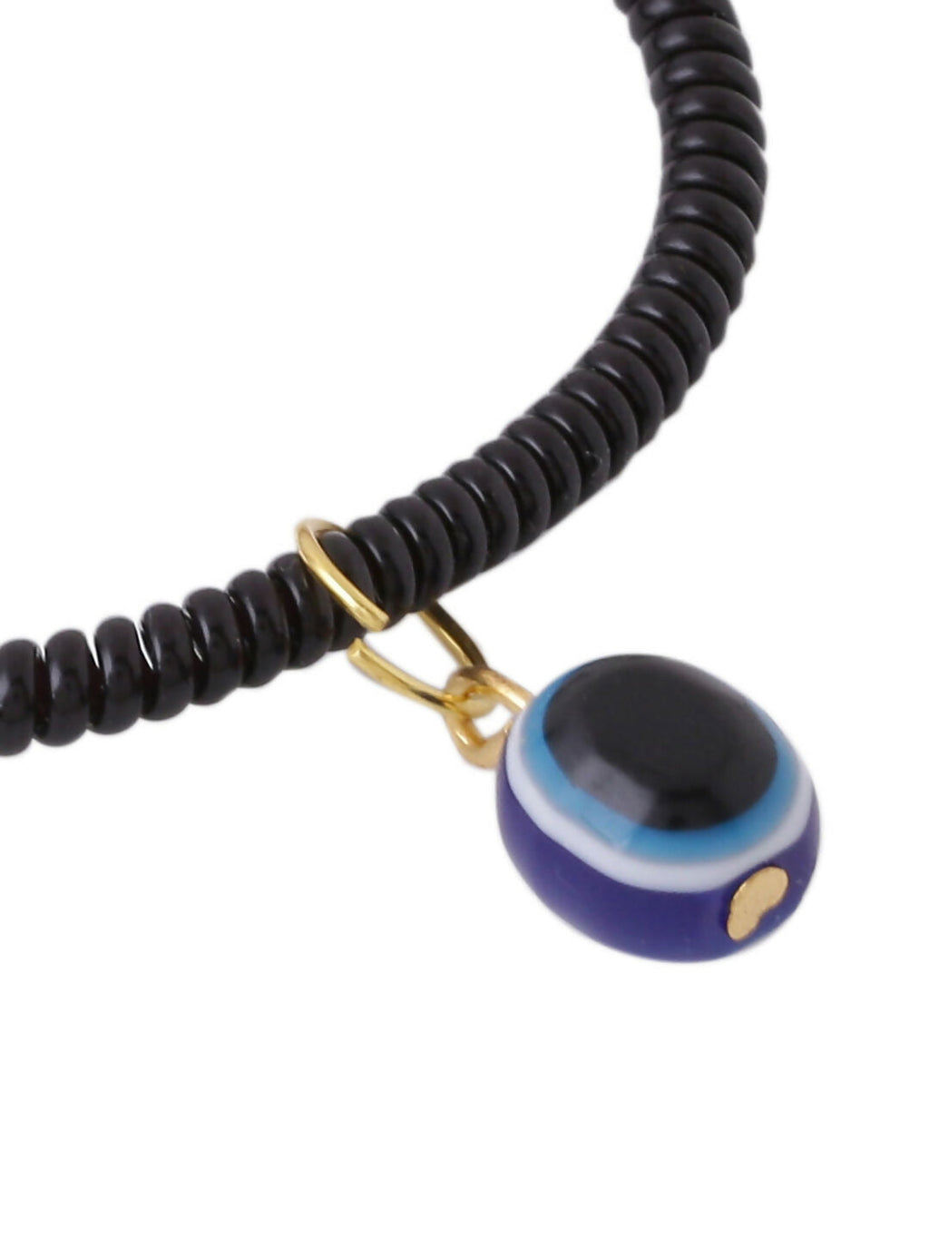 NVR Set of 2 Black Evil Eye Bracelet for Men's & Women