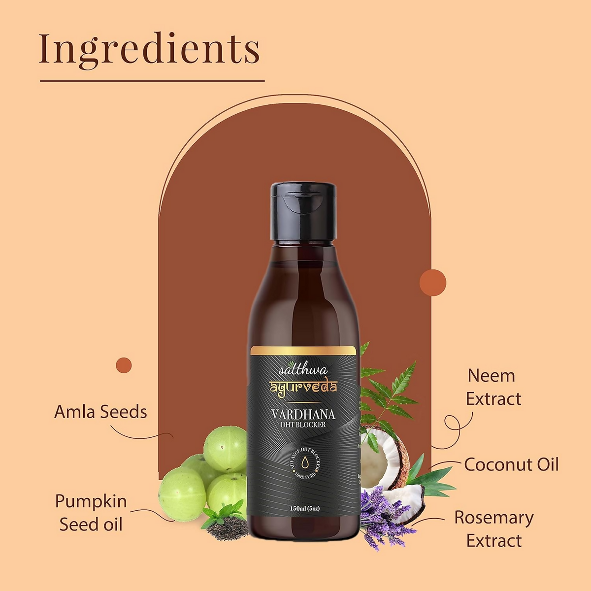 Satthwa Vardhana Hair Oil With Pumpkin Seed Oil & Saw Palmetto | Grocsy