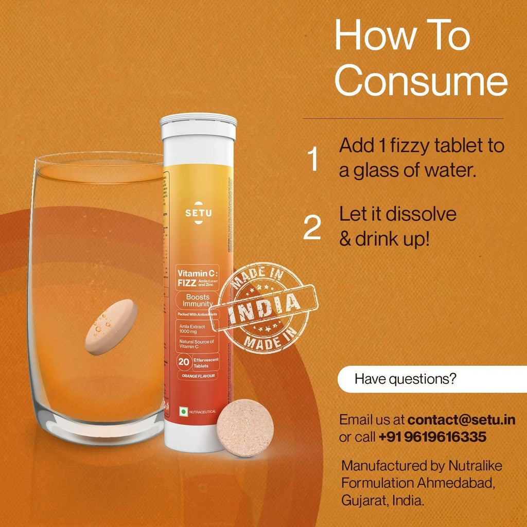 Setu Vitamin C: Fizz - 15 Effervescent Tablets | Grocsy
