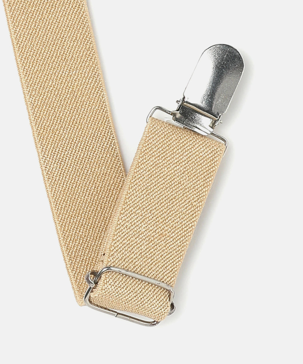 Manet Boys Solid Suspenders - Cream | Grocsy