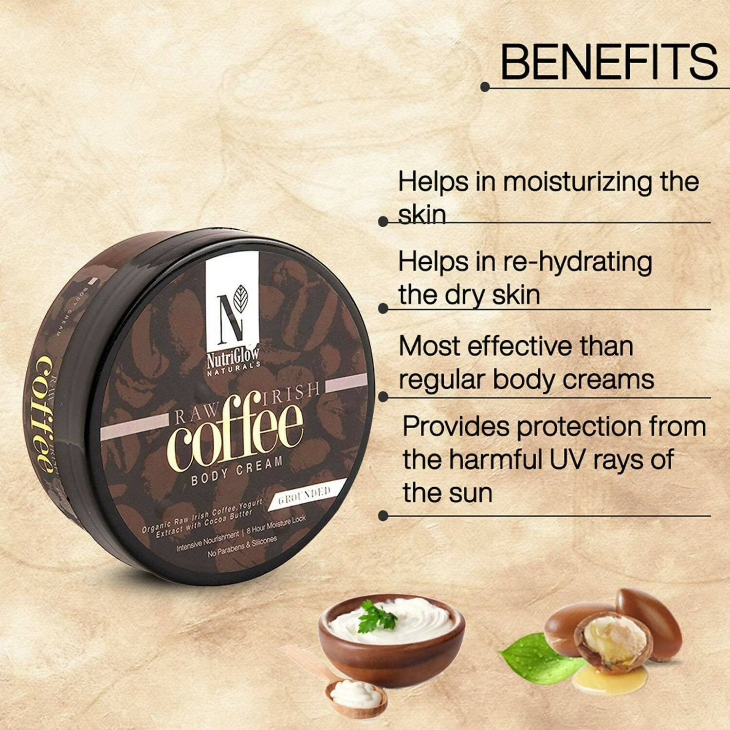 NutriGlow NATURAL'S Coffee Body Cream | Grocsy