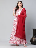 Ahalyaa Women Rayon Pretty Pink Printed Ready to Wear Lehenga Choli with Dupatta | Grocsy
