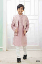 Raivat Ethnic Art Silk Embroidery Work 3 Pics Jacket Set In Onion Pink Colour | Grocsy