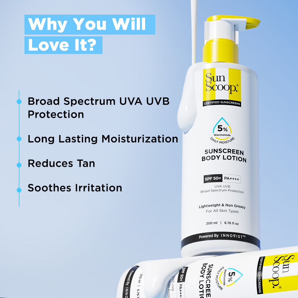 SunScoop 5% Niacinamide Daily Moisture Sunscreen Body Lotion SPF 50+ PA++++ | Grocsy
