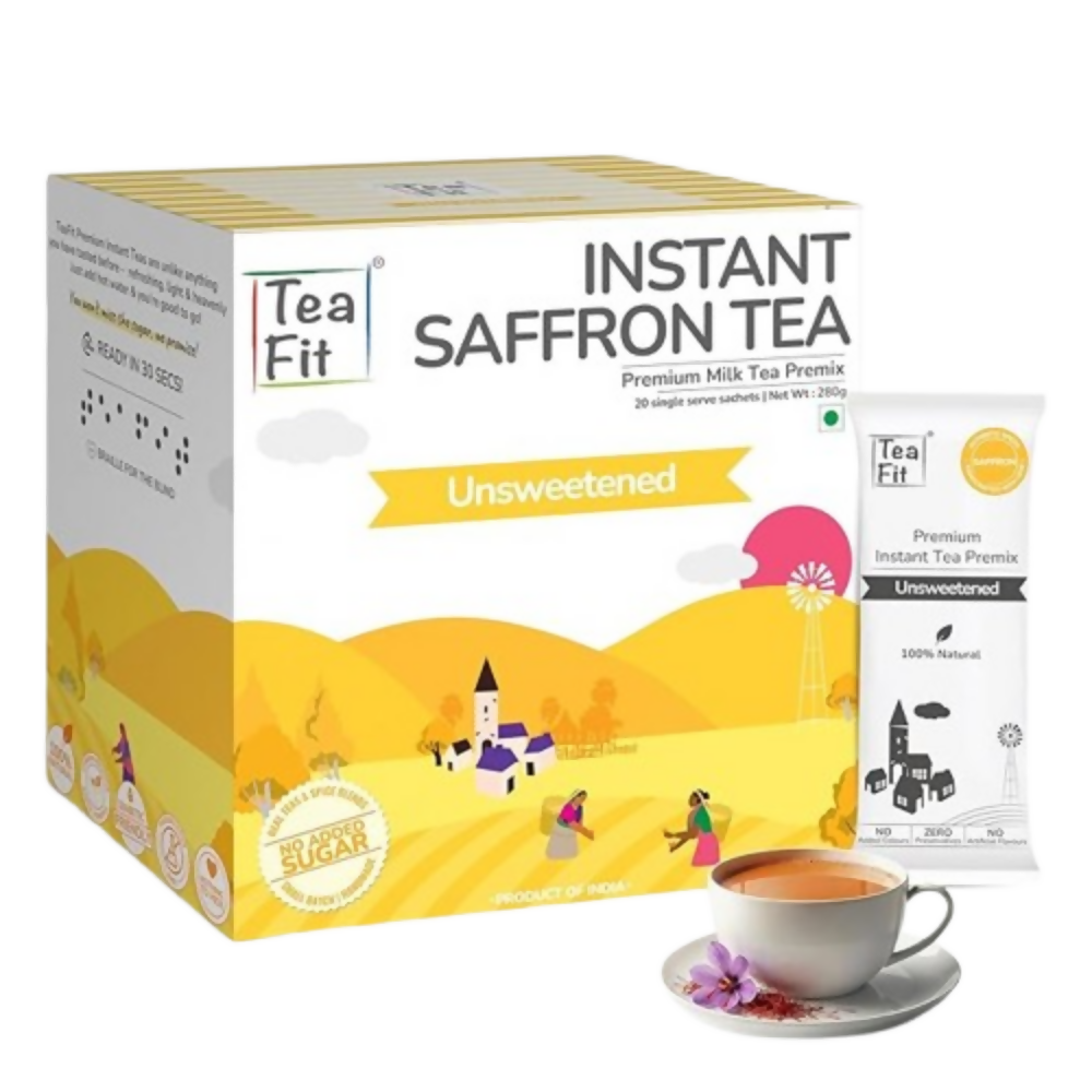 TeaFit Premium NO SUGAR Instant Saffron Tea Premix | Grocsy
