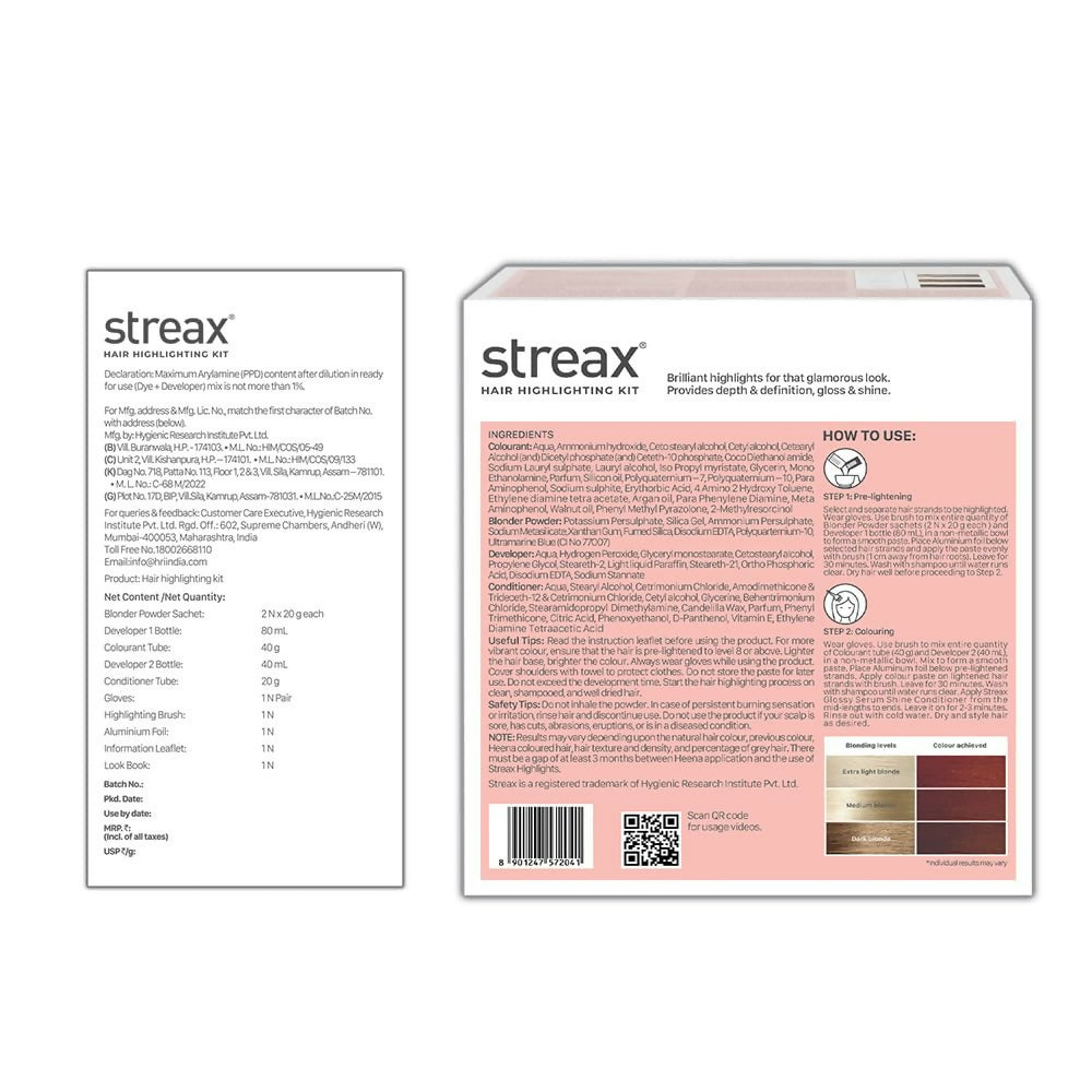 Streax Hair Color Highlighting Kit - Latte Brown | Grocsy