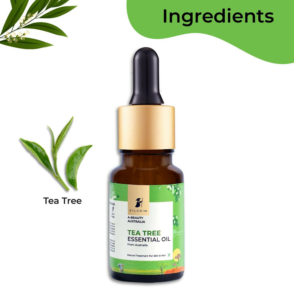 Pilgrim Australian Tea Tree Essential Oil For Hair, Skin Care, Acne & Pimples | Grocsy
