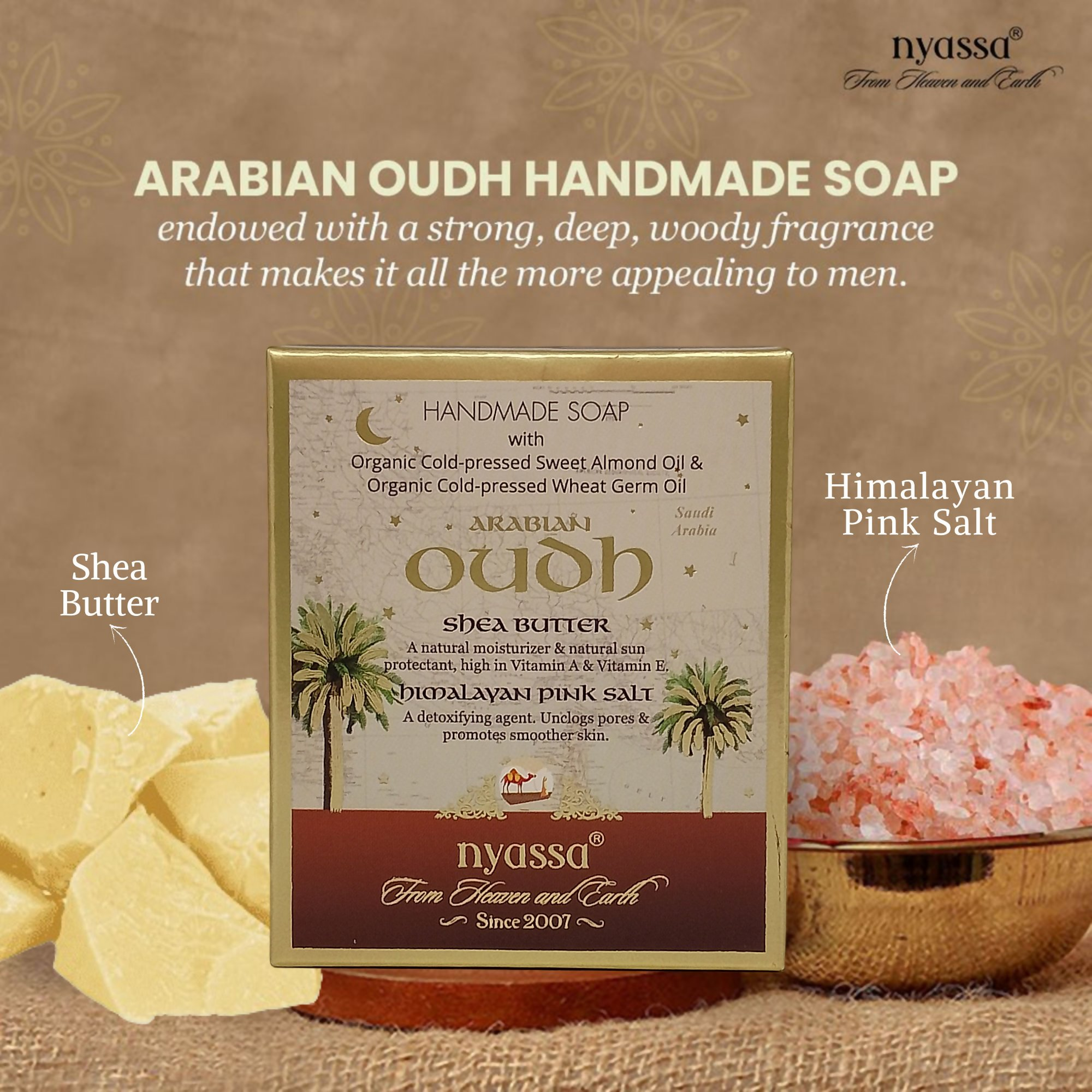 Nyassa Premium Arabian Oud Handmade Natural Bathing Soap | Grocsy