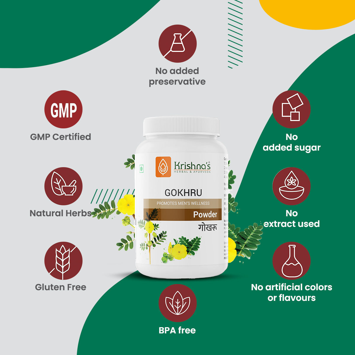 Krishna'S Herbal & Ayurveda Gokhru Powder | Grocsy