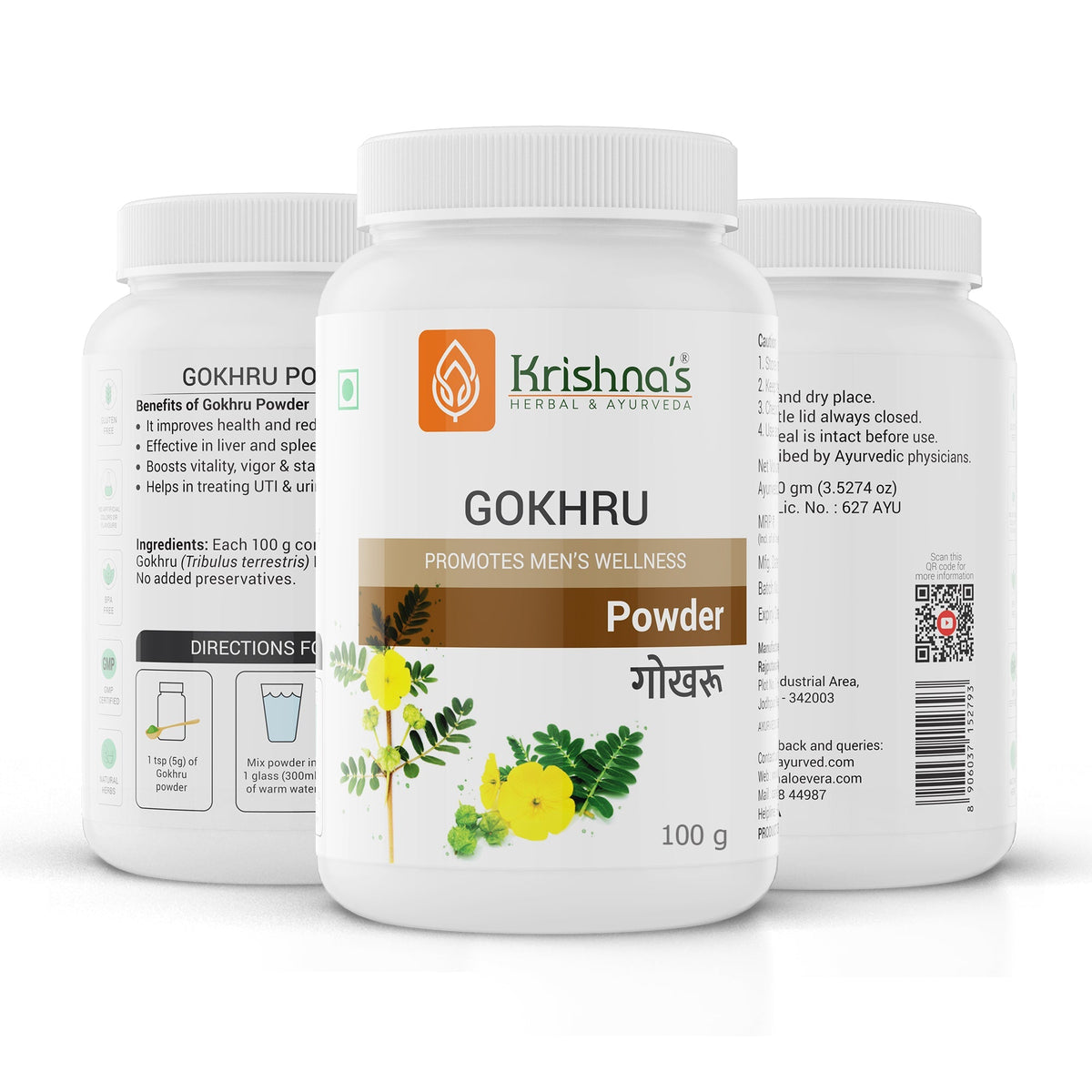 Krishna'S Herbal & Ayurveda Gokhru Powder | Grocsy
