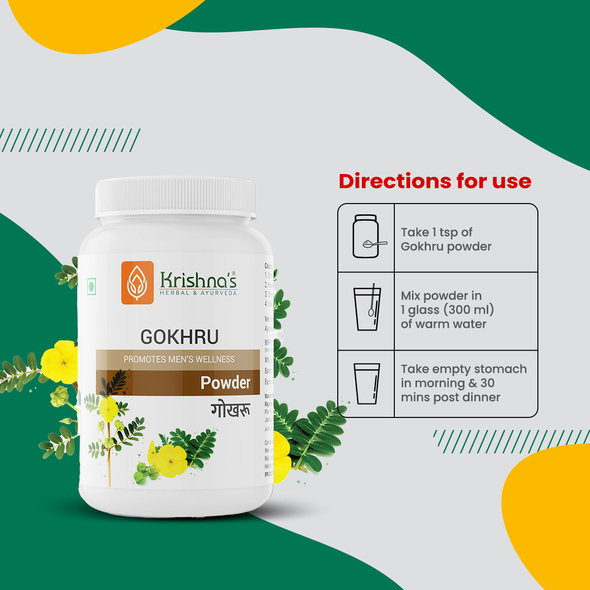 Krishna'S Herbal & Ayurveda Gokhru Powder | Grocsy