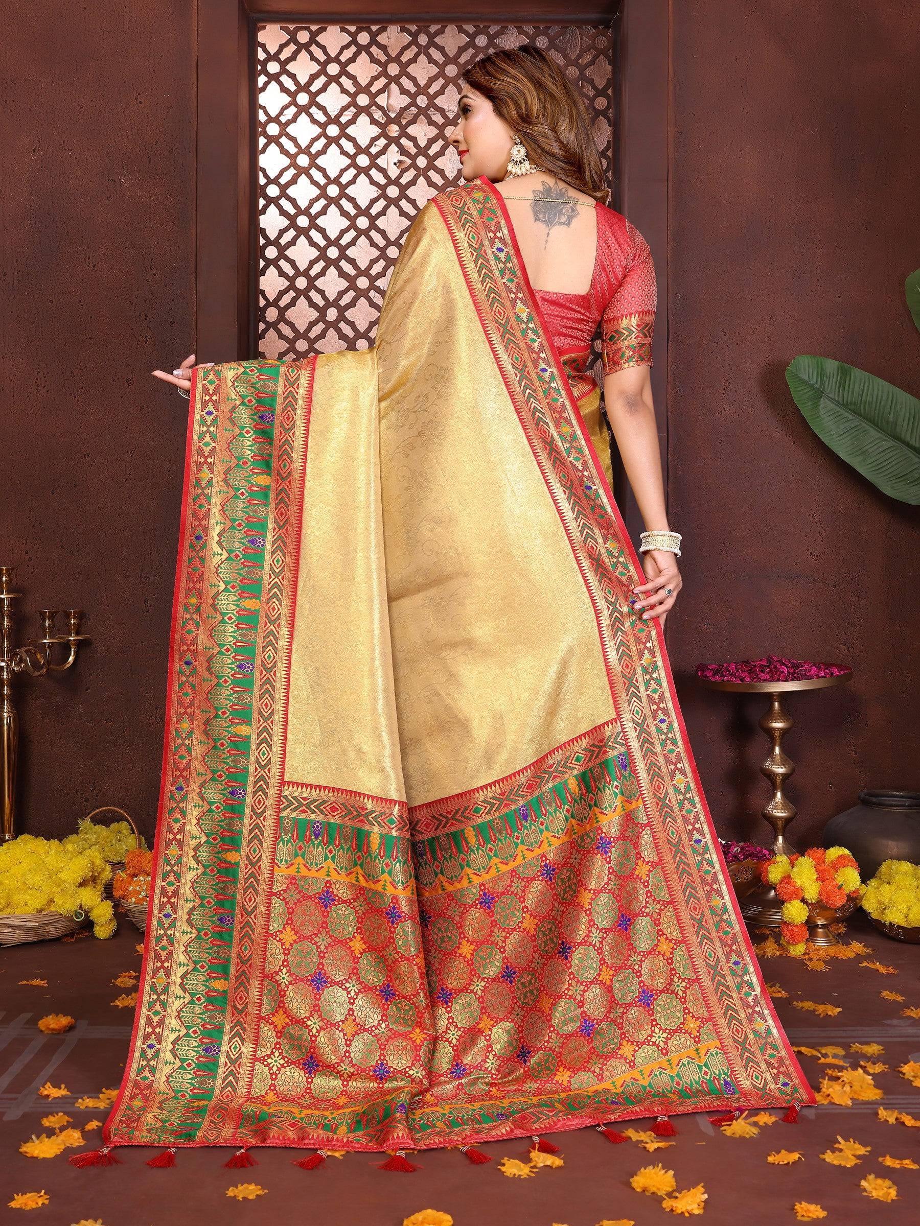 Anaita Banarasi Tissue Silk Saree | Grocsy