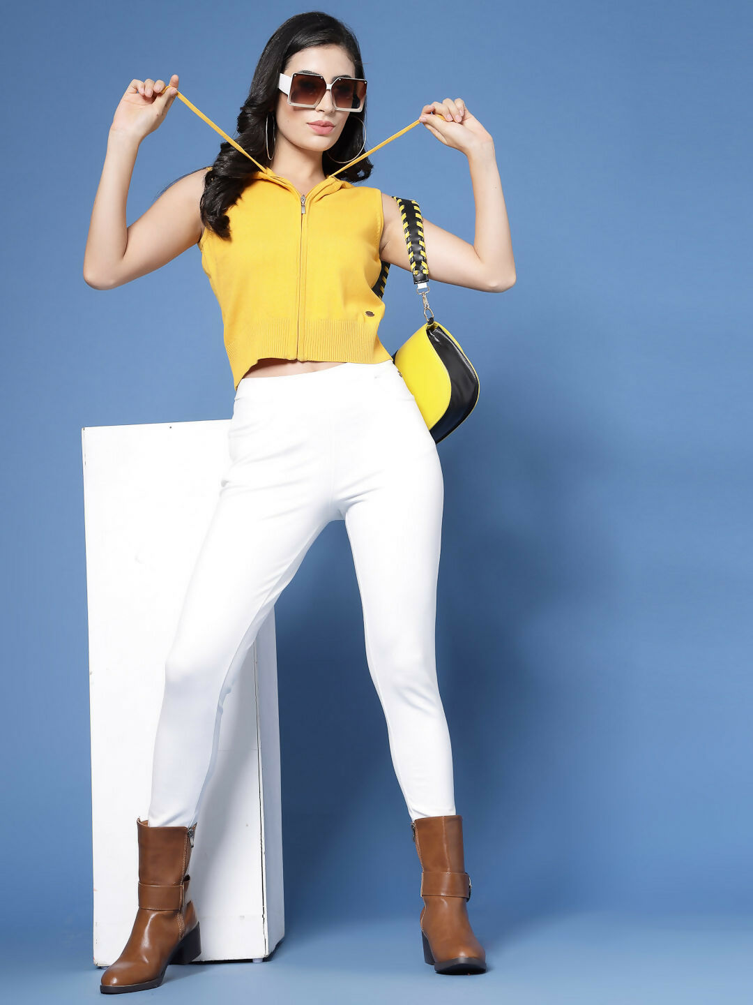 Women Winter Mustard Cotton Cardigan - Wool Trees | Grocsy