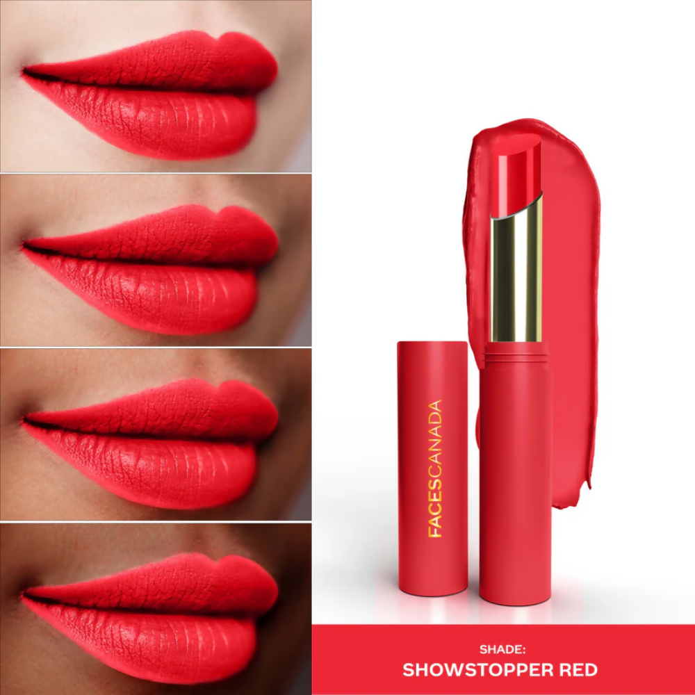 Faces Canada 3 in 1 LongStay Matte Lipstick - Showstopper Red 09 | Grocsy