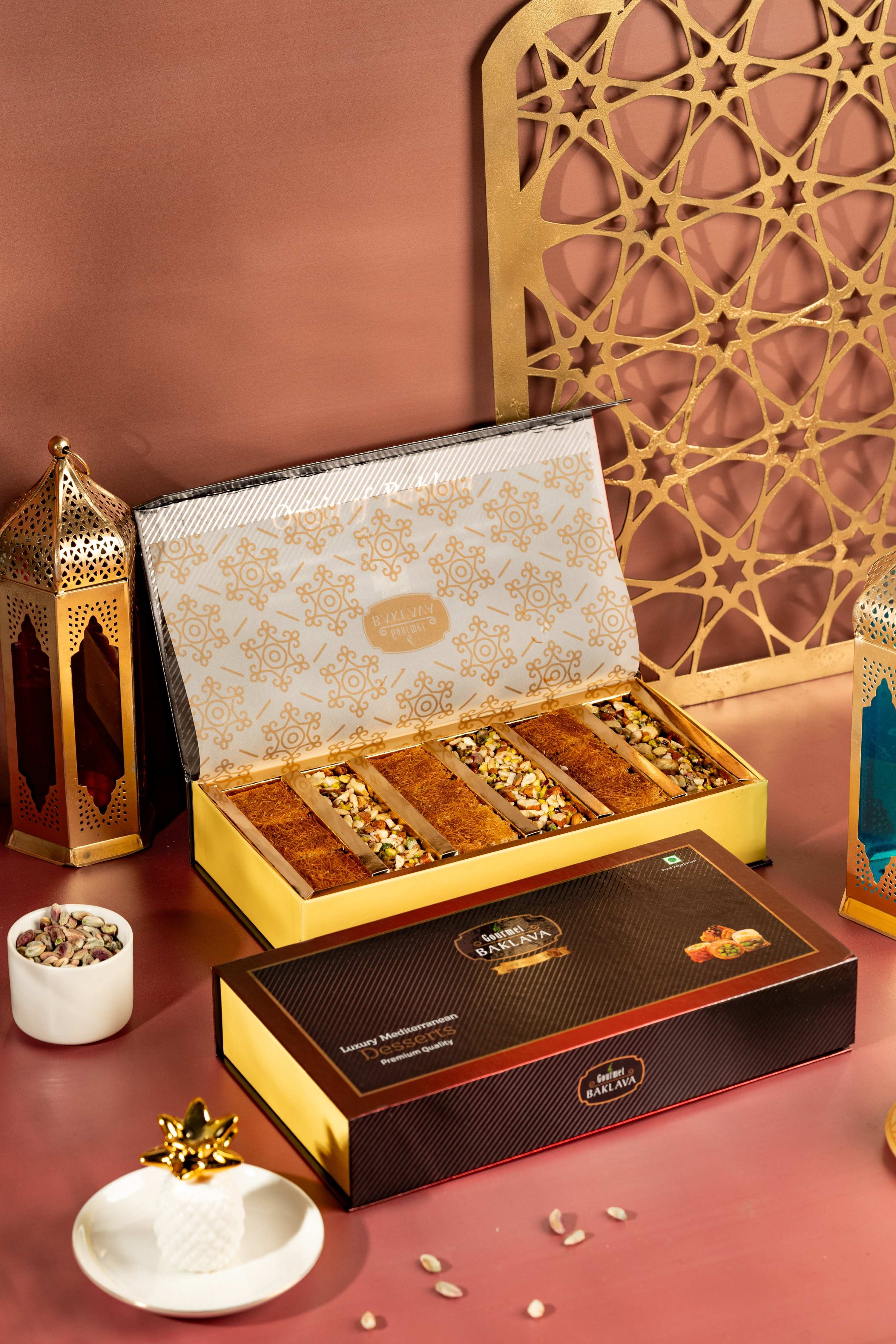 Gourmet Baklava Crescent Gift Box Of Dates Belloria & Tamaria | Grocsy