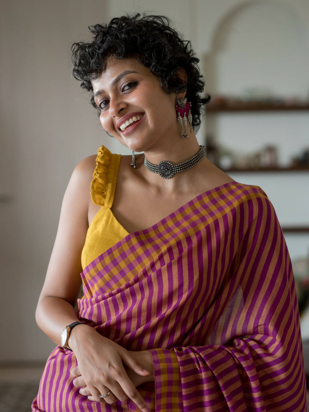 Suta Mustard Woven Design Pure Cotton Saree | Grocsy