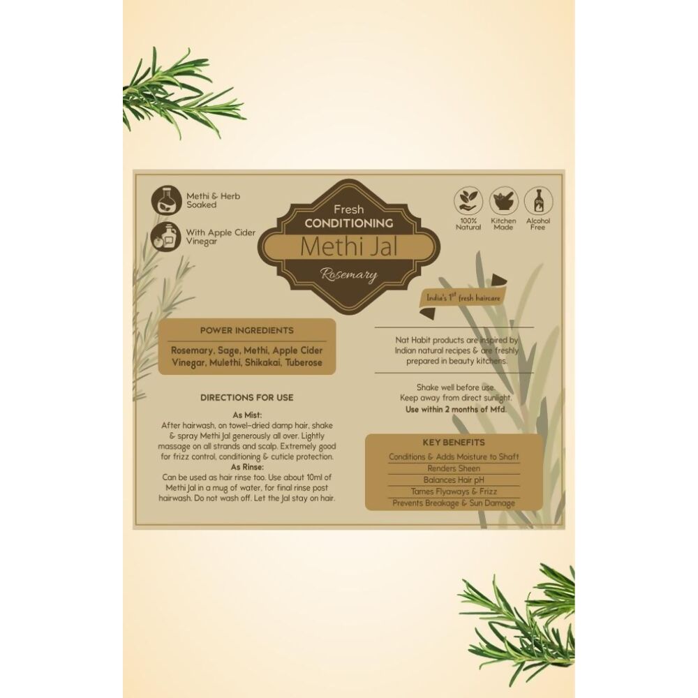 Nat Habit Green Tea Conditioning Methi Jal Hair Serum Spray | Grocsy