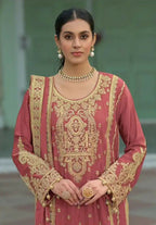 Anaita Coral Heavy Chinon Readymade Palazzo Suit with Heavy Embroidery Work | Grocsy