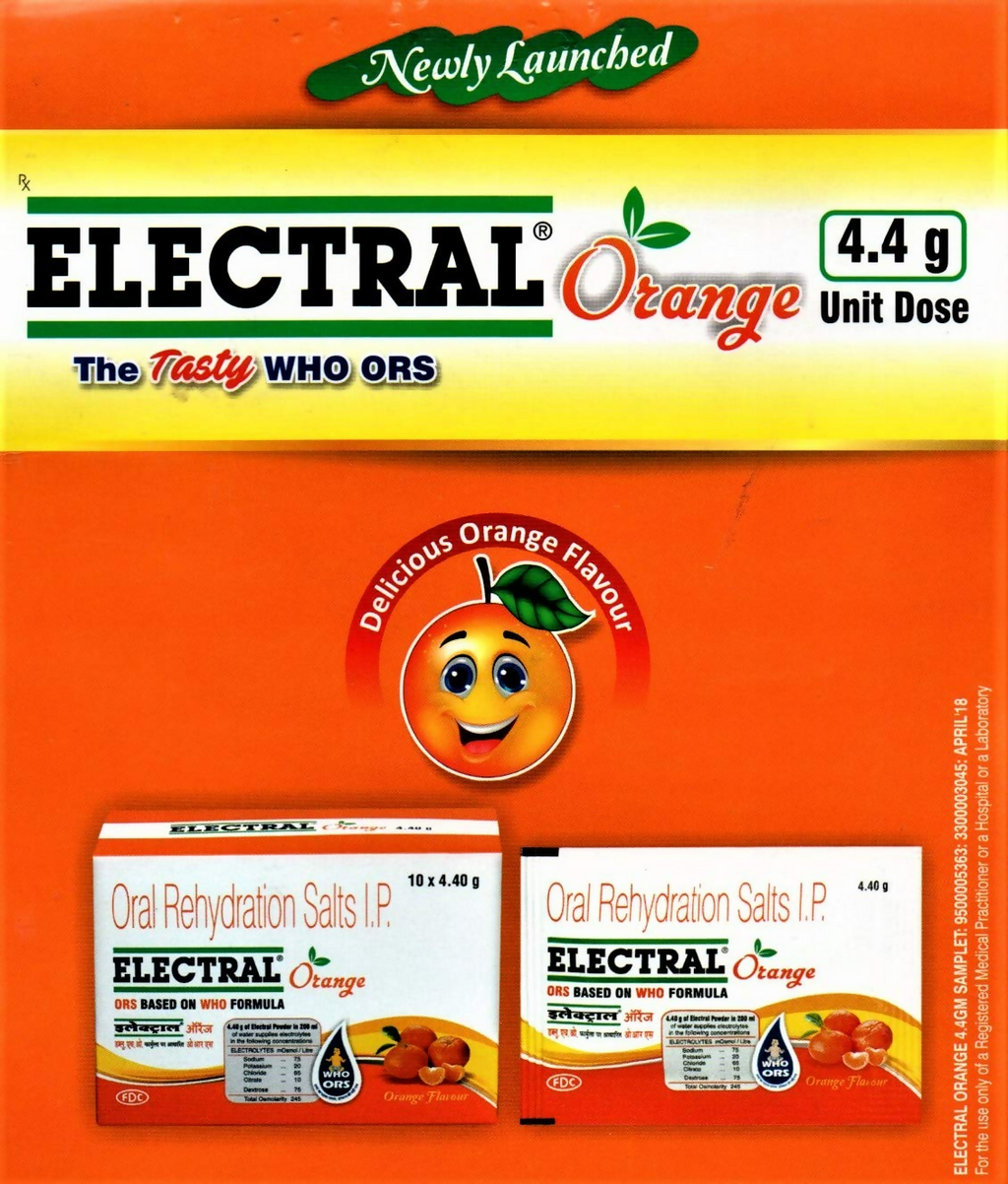 Electral FDC ORS Sachets Orange Flavour | Grocsy