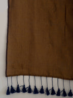 Suta Brown Solid Cotton Blend Saree | Grocsy