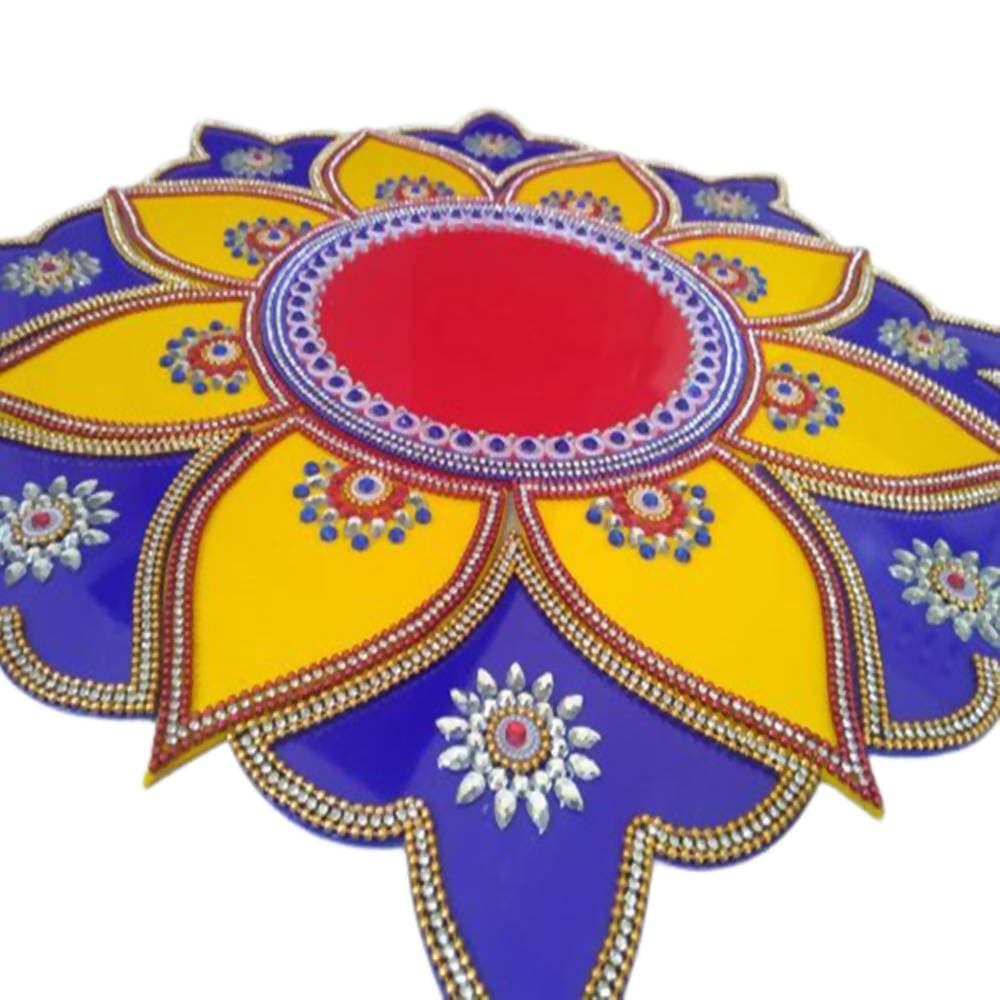 Kundan HandiKrafts Marble Acrylic Multi Color Rangoli | Grocsy