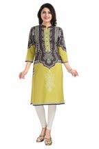 Snehal Creations Gracious Gray Designer Digital Print Cotton Slub Fabric Long Kurti Tunic | Grocsy
