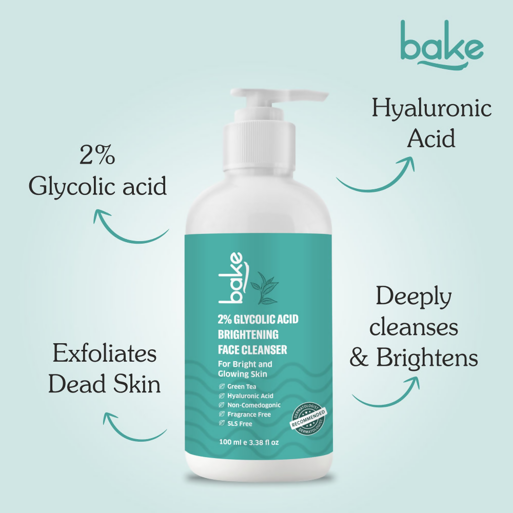 Bake 2% Glycolic Acid Exfoliating Face Wash | Grocsy