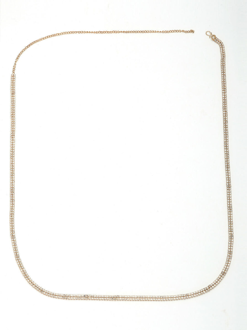 NVR Women's Gold-Polished AD-Studded Double Layered Kamarbandh Waist Chain | Grocsy