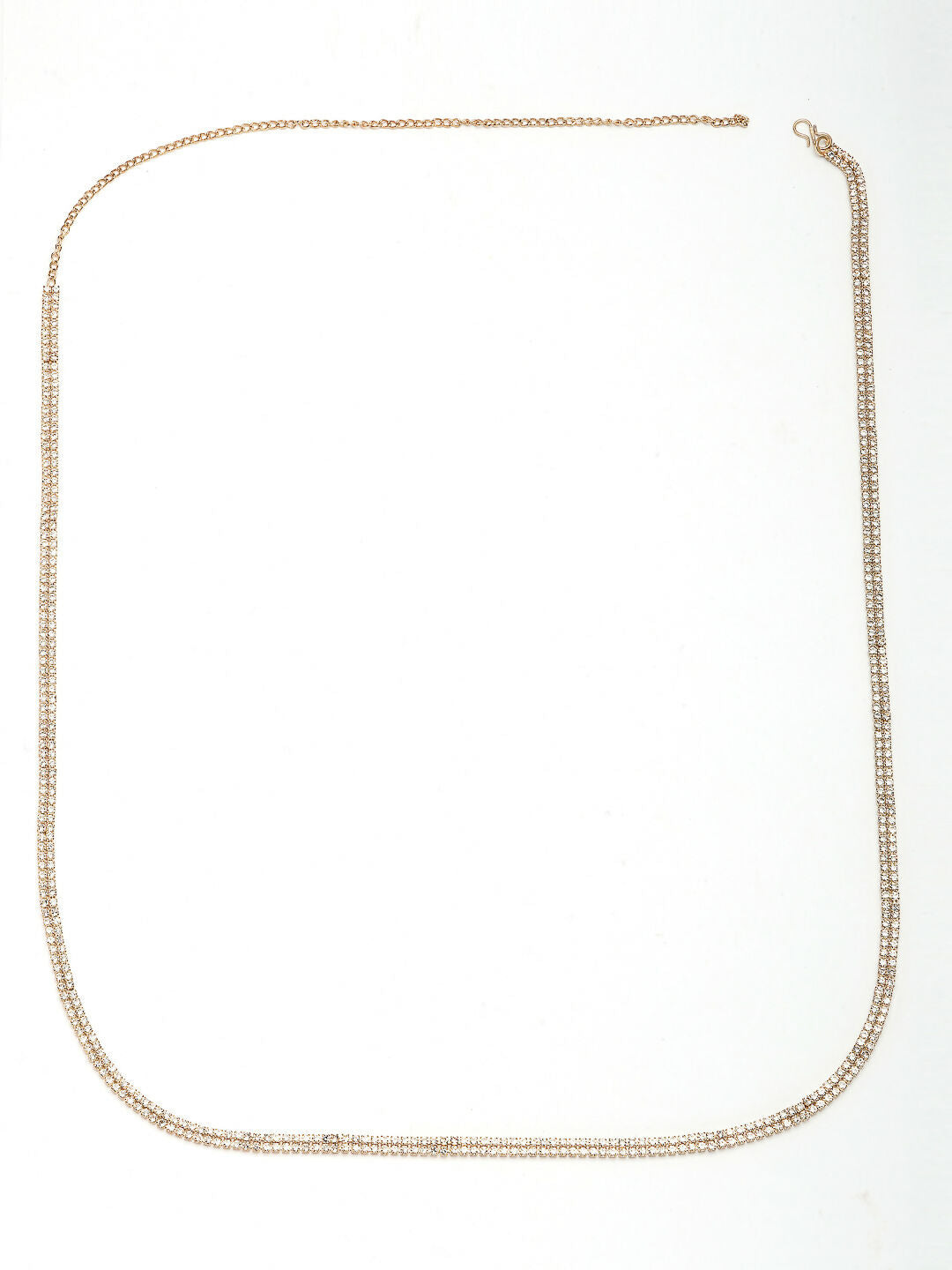 NVR Women's Gold-Polished AD-Studded Double Layered Kamarbandh Waist Chain | Grocsy