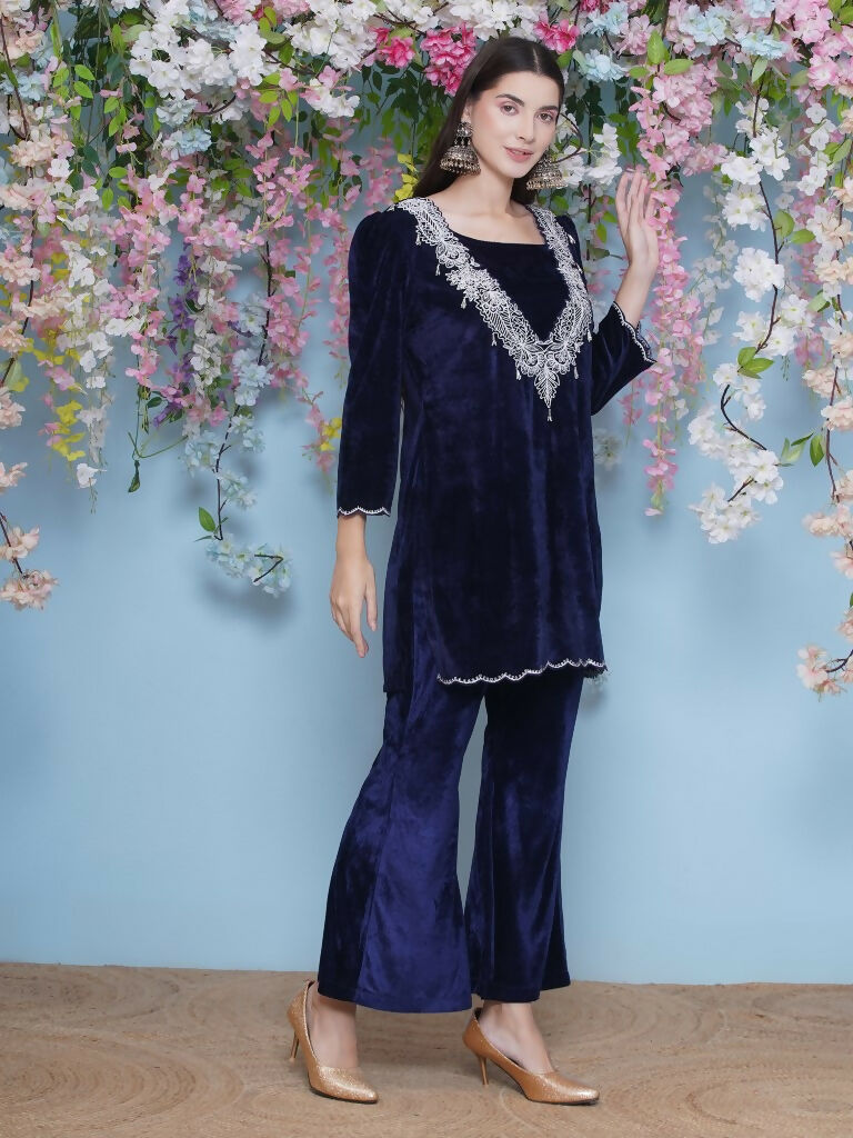 Joban Fashion Navy Blue Coord Set with inner | Grocsy
