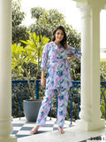 Casual Fashionable Multi Muslin Cotton co-ord set - Manya | Grocsy
