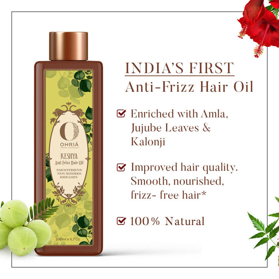 Ohria Ayurveda Keshya Anti Frizz Hair Oil | Grocsy