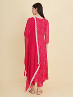 Designer Stylish Pink cotton Stitched Suit With Dupatta - Tanisha | Grocsy