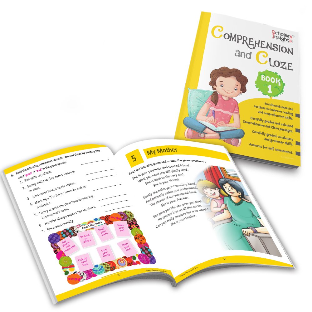 Grade 1 Ultimate English Combo Practice Workbooks Set of 4: Grammar, Writing Skills, Olympiad Prep, and Gear Up English| Ages 6-7 Years | Grocsy