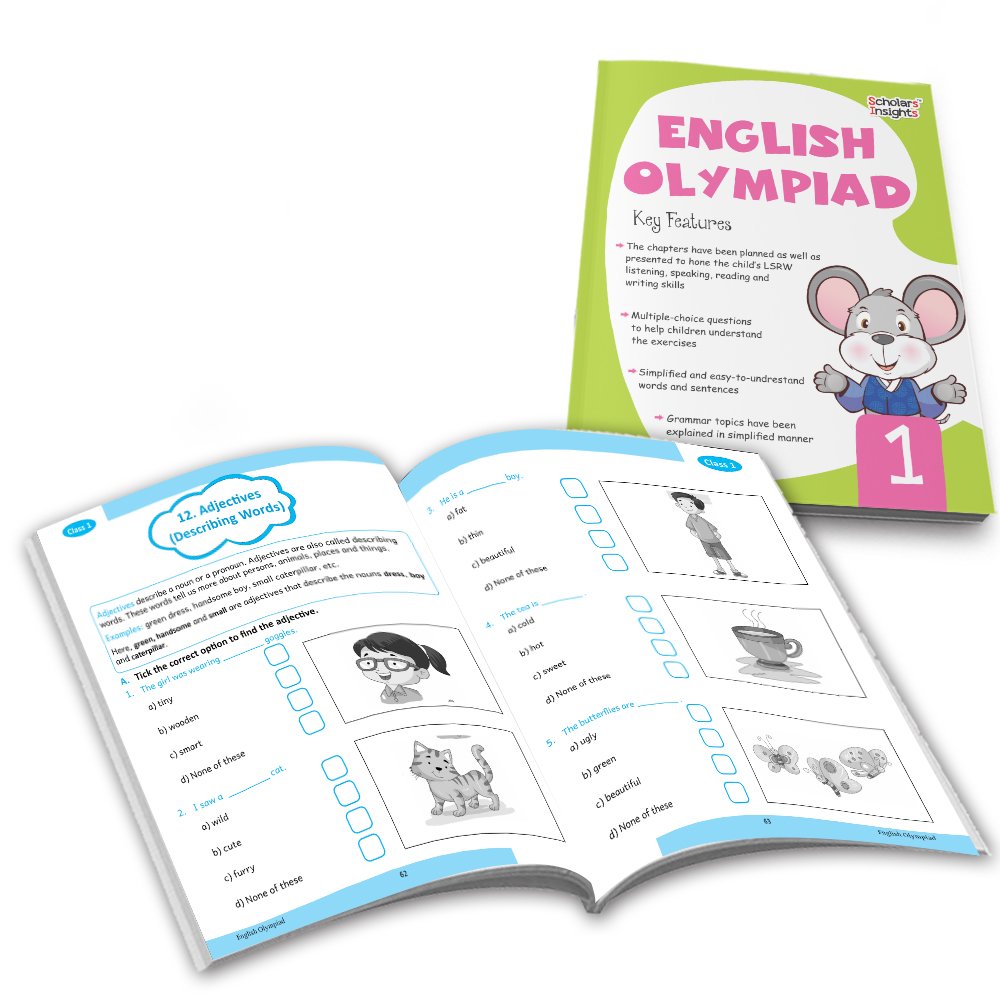Grade 1 Ultimate English Combo Practice Workbooks Set of 4: Grammar, Writing Skills, Olympiad Prep, and Gear Up English| Ages 6-7 Years | Grocsy