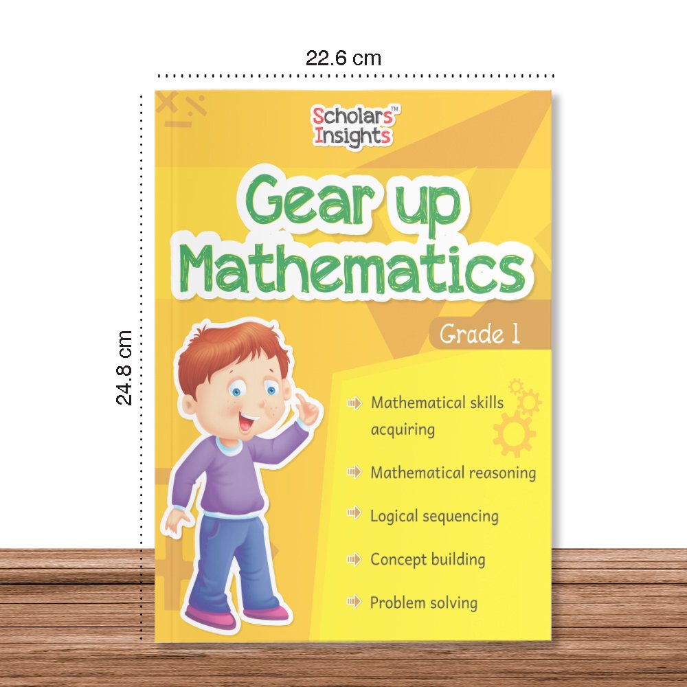 Grade 1 Comprehensive Learning with Mathematics Workbooks Set of 4 Ages 6-7 Years: Gear Up Math, Mental Math, Olympiad, and Challenging Word Problems | Grocsy