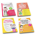 Grade 2 Ultimate English Combo Practice Workbooks Set of 4: Grammar, Writing Skills, Olympiad Prep, and Gear Up English| Ages 7-8 Years | Grocsy