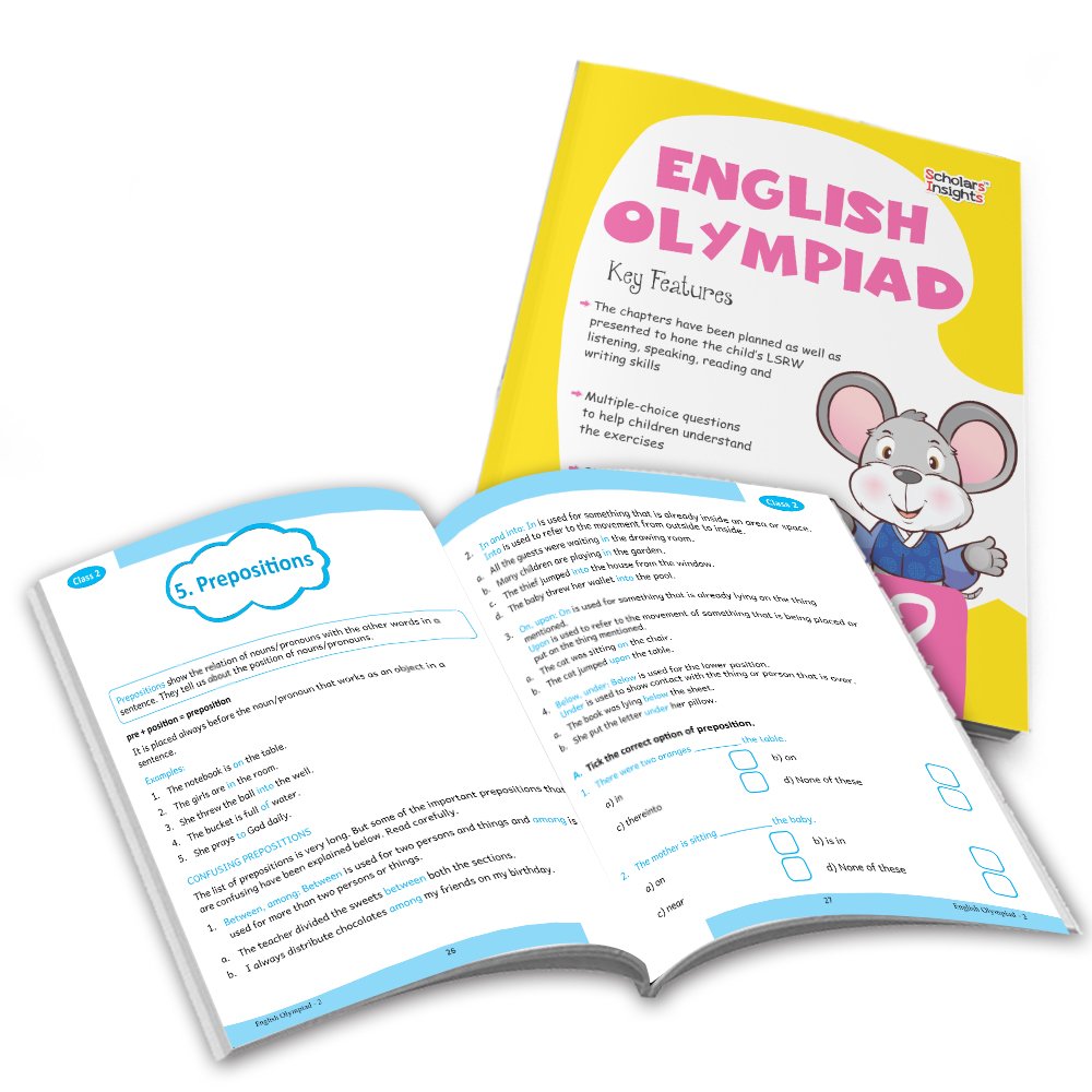 Grade 2 Ultimate English Combo Practice Workbooks Set of 4: Grammar, Writing Skills, Olympiad Prep, and Gear Up English| Ages 7-8 Years | Grocsy