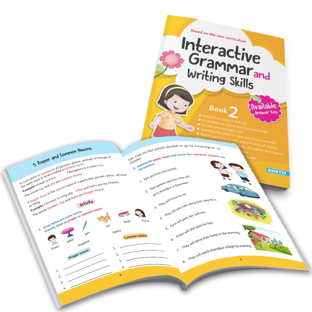 Grade 2 Ultimate English Combo Practice Workbooks Set of 4: Grammar, Writing Skills, Olympiad Prep, and Gear Up English| Ages 7-8 Years | Grocsy