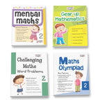 Grade 2 Comprehensive Learning with Mathematics Workbooks Set of 4 Ages 7-8 Years: Gear Up Math, Mental Math, Olympiad, and Challenging Word Problems | Grocsy