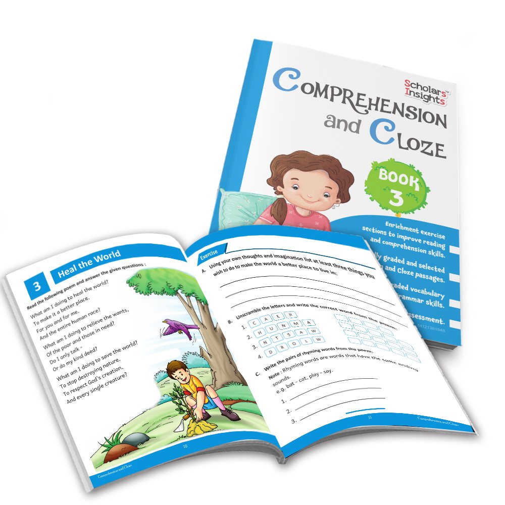Grade 3 Ultimate English Combo Practice Workbooks Set of 4: Grammar, Writing Skills, Olympiad Prep, and Gear Up English| Ages 8-9 Years | Grocsy