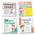 Grade 3 Comprehensive Learning with Mathematics Workbooks Set of 4 Ages 8-9 Years: Gear Up Math, Mental Math, Olympiad, and Challenging Word Problems | Grocsy