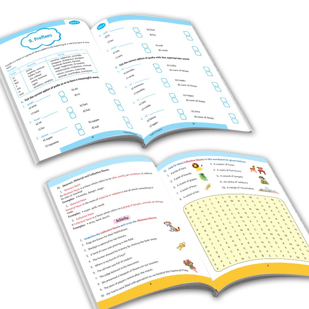 Grade 4 Ultimate English Combo Practice Workbooks Set of 4: NEP Based Interactive Grammar & Writing Skills, Olympiad Prep| Ages 8-10 Years | Grocsy