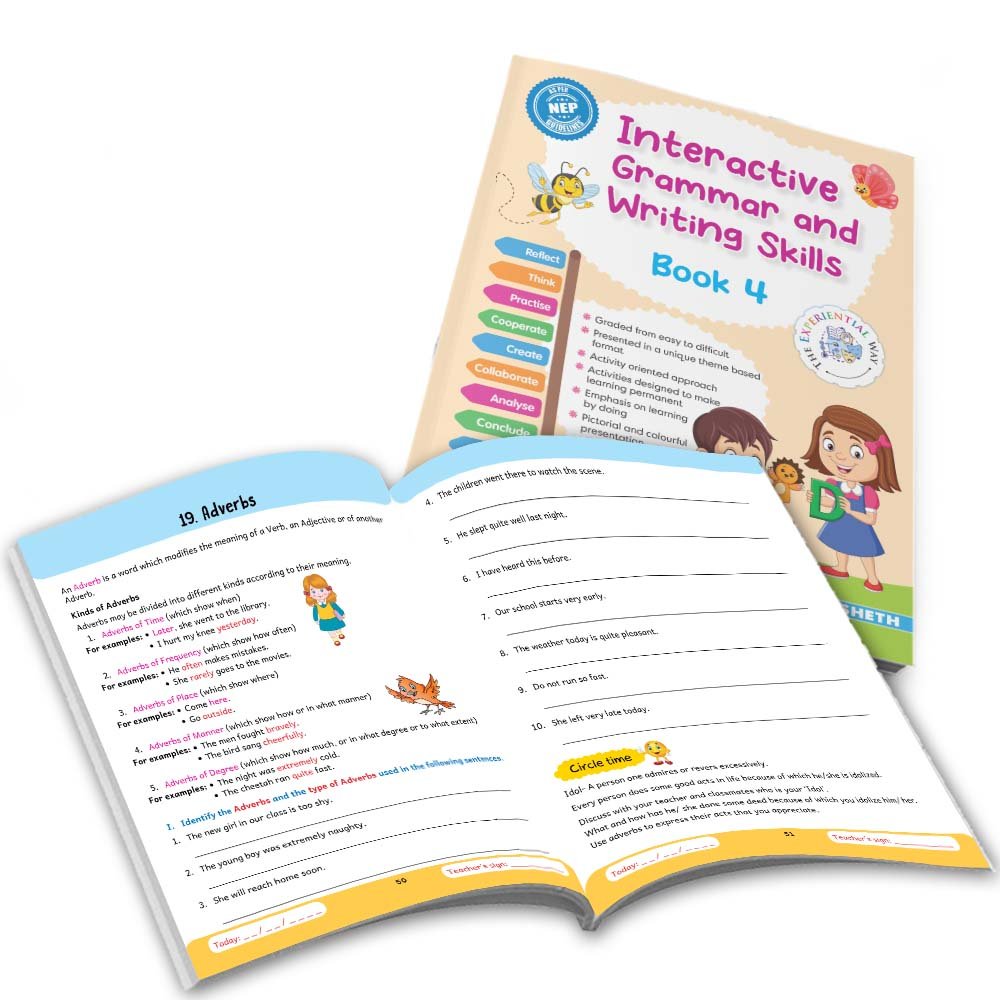 Grade 4 Ultimate English Combo Practice Workbooks Set of 4: NEP Based Interactive Grammar & Writing Skills, Olympiad Prep| Ages 8-10 Years | Grocsy