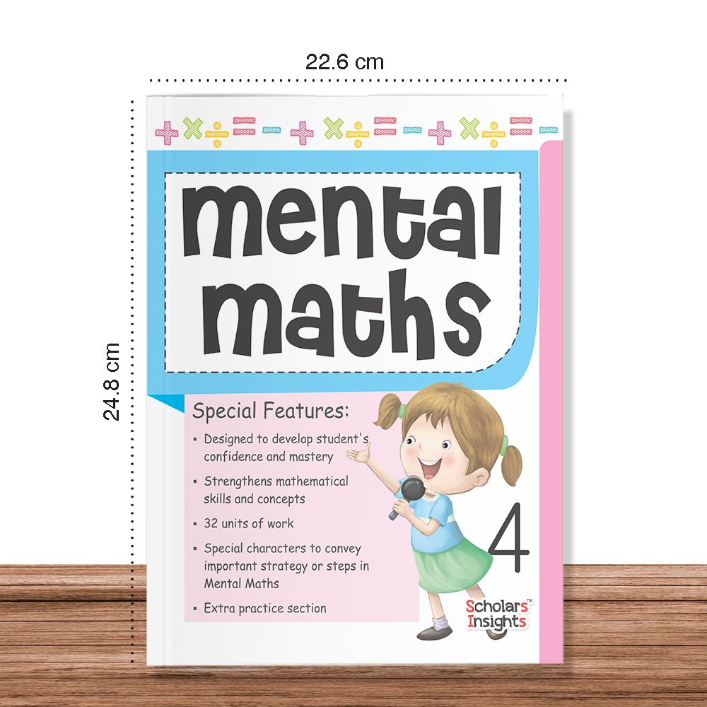 Grade 4 Comprehensive Learning with Mathematics Workbooks Set of 4 Ages 9-10 Years: Gear Up Math, Mental Math, Olympiad, and Challenging Word Problems | Grocsy