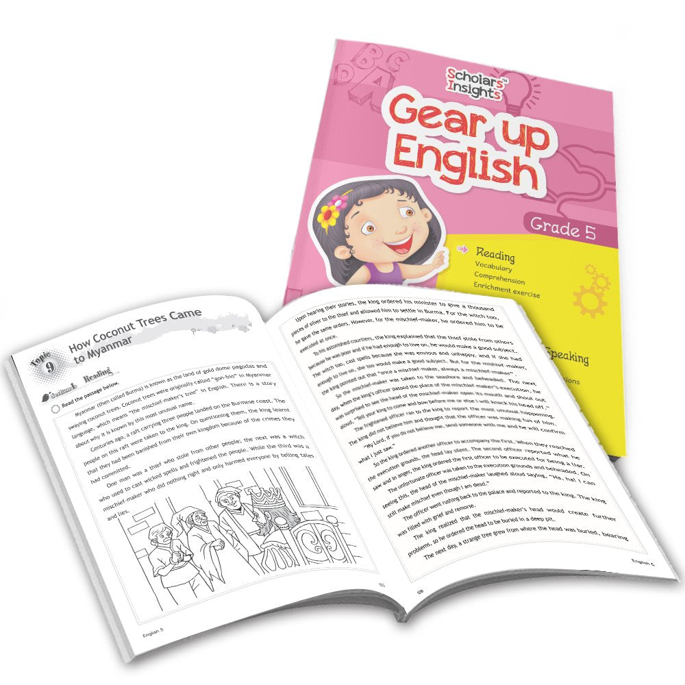 Grade 5 Ultimate English Combo Practice Workbooks Set of 4: NEP Based Interactive Grammar & Writing Skills, Olympiad Prep| Ages 10-11 Years | Grocsy