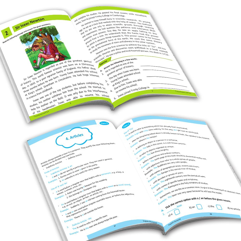Grade 5 Ultimate English Combo Practice Workbooks Set of 4: NEP Based Interactive Grammar & Writing Skills, Olympiad Prep| Ages 10-11 Years | Grocsy
